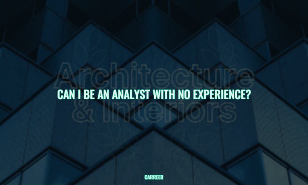 Can i be an analyst with no experience?