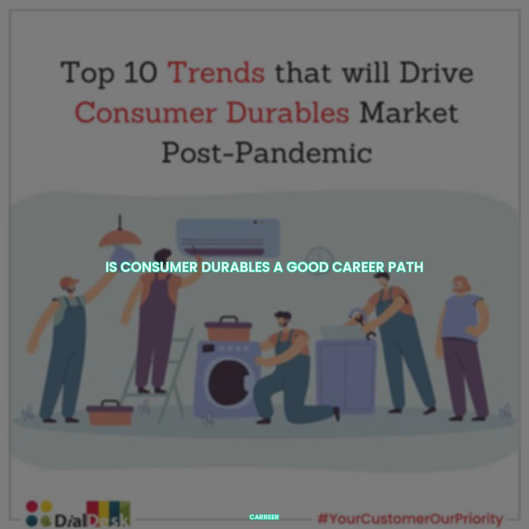 Is consumer durables a good career path