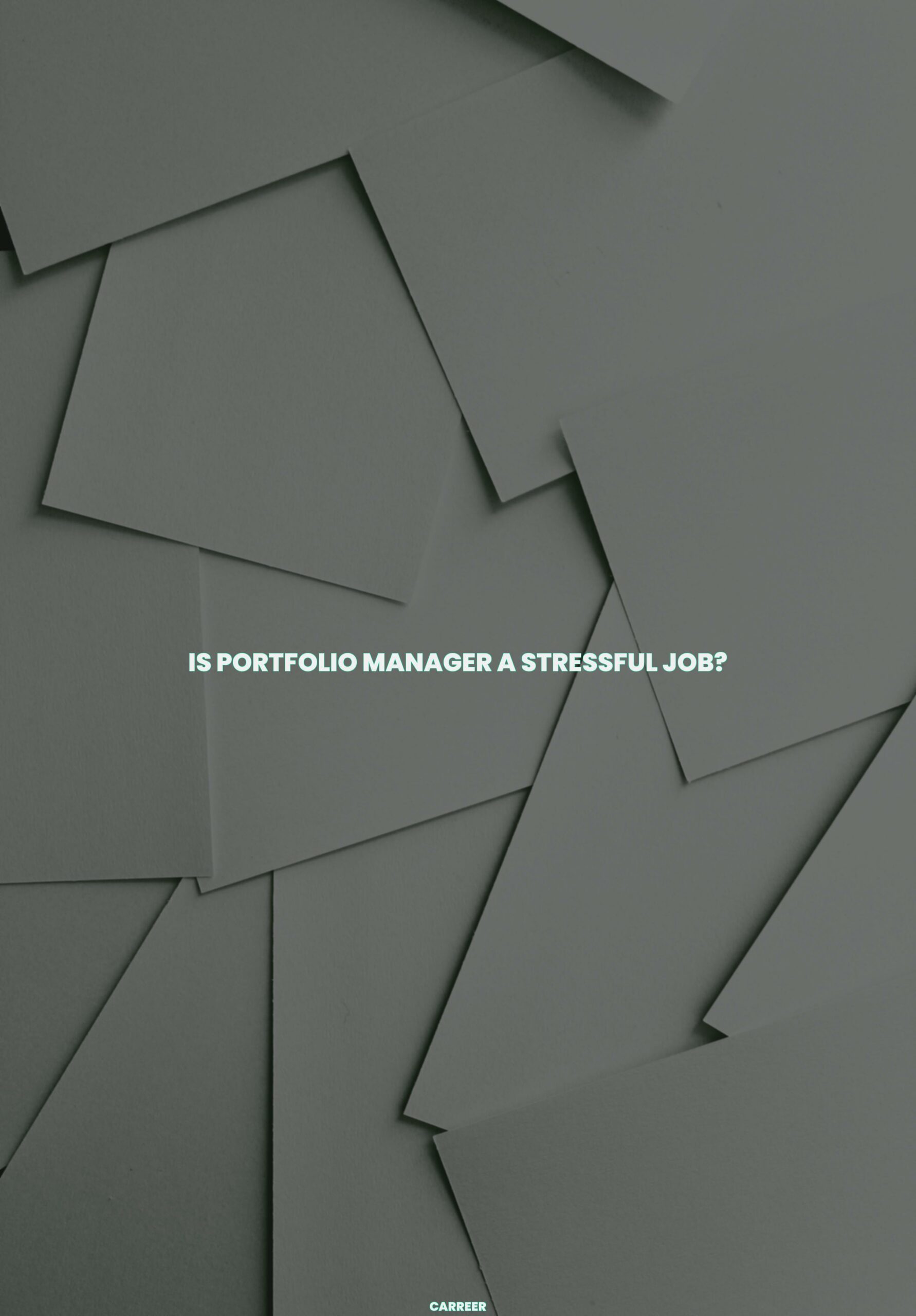 Is portfolio manager a stressful job?