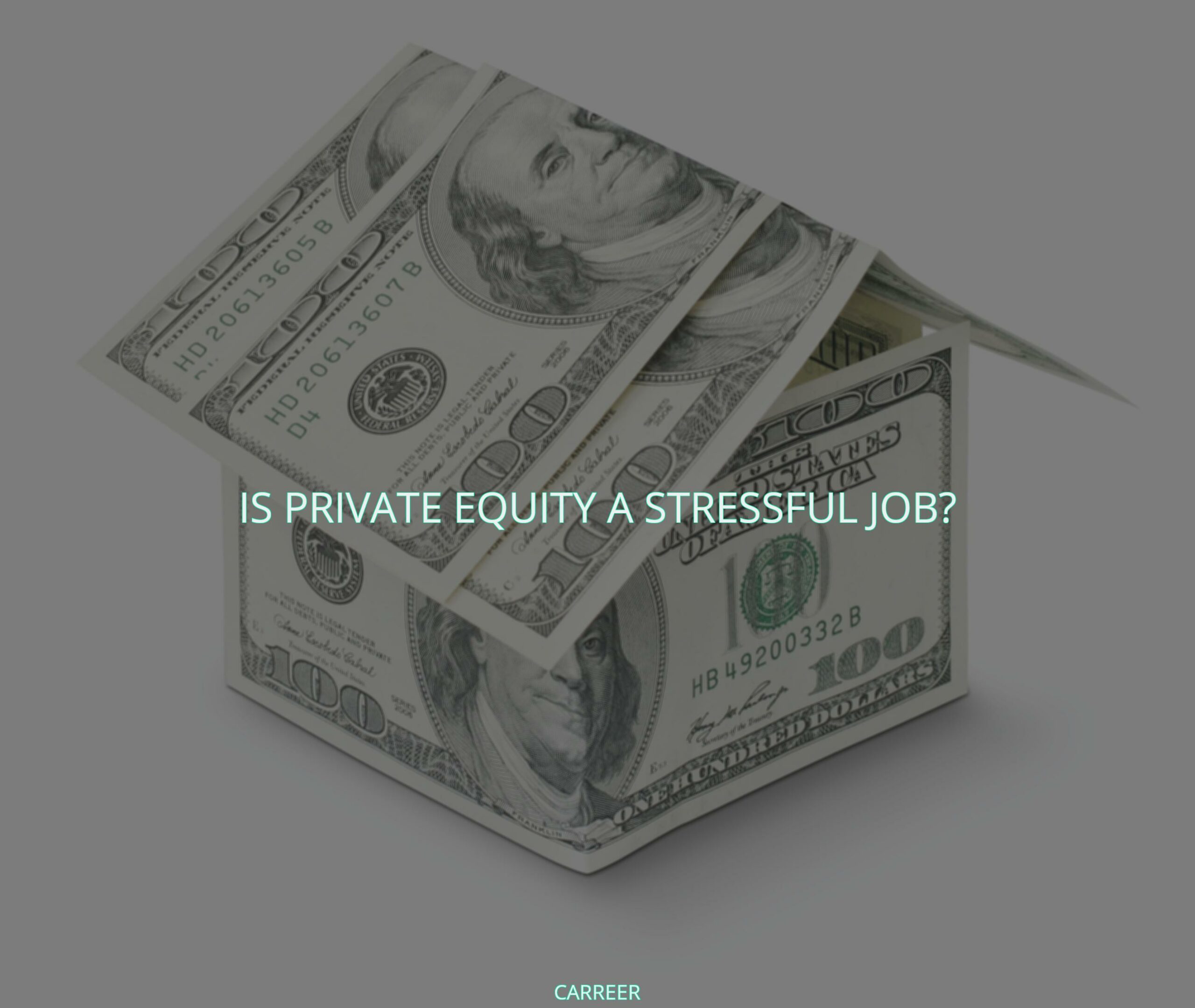 Is private equity a stressful job?