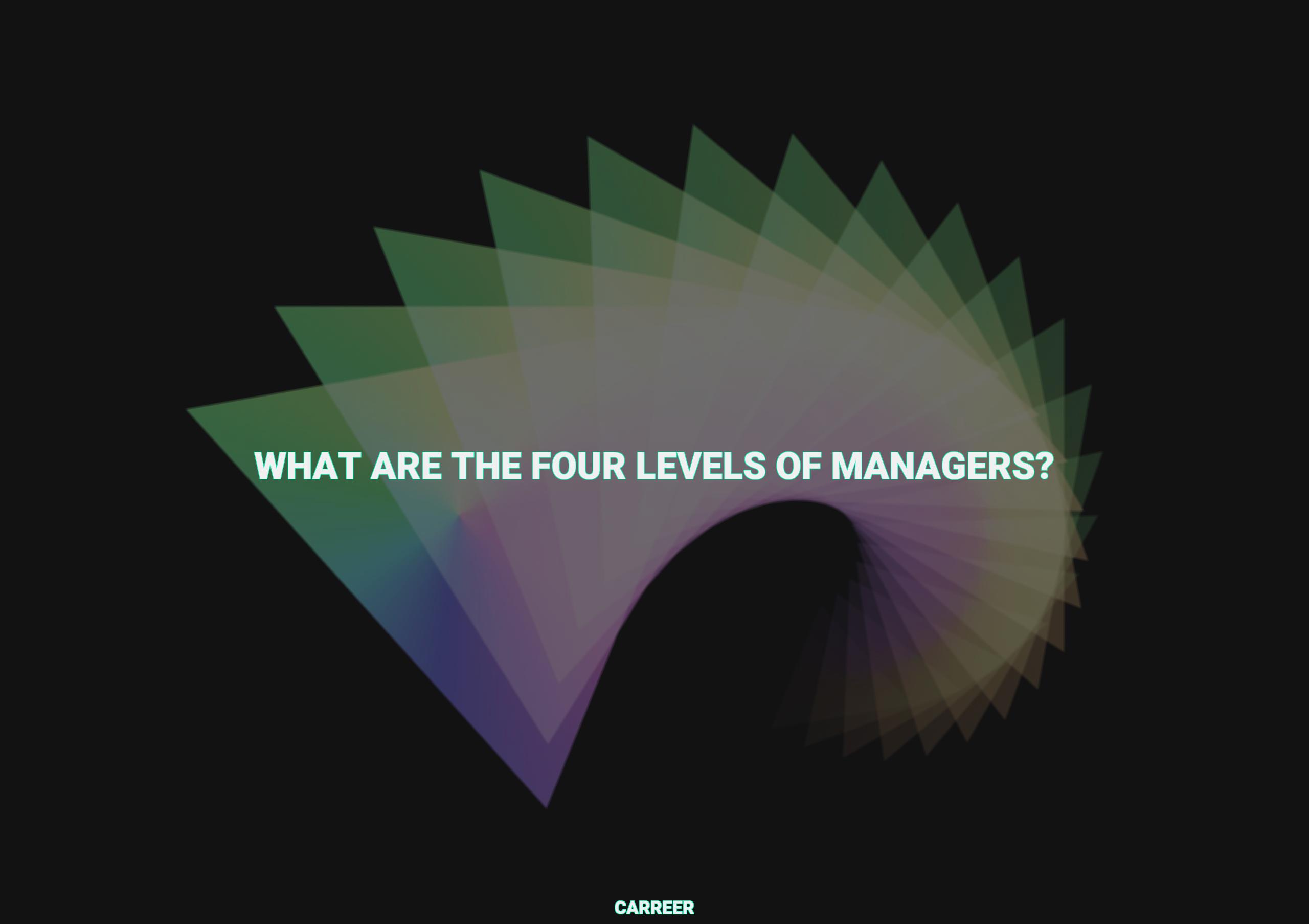 What are the four levels of managers?
