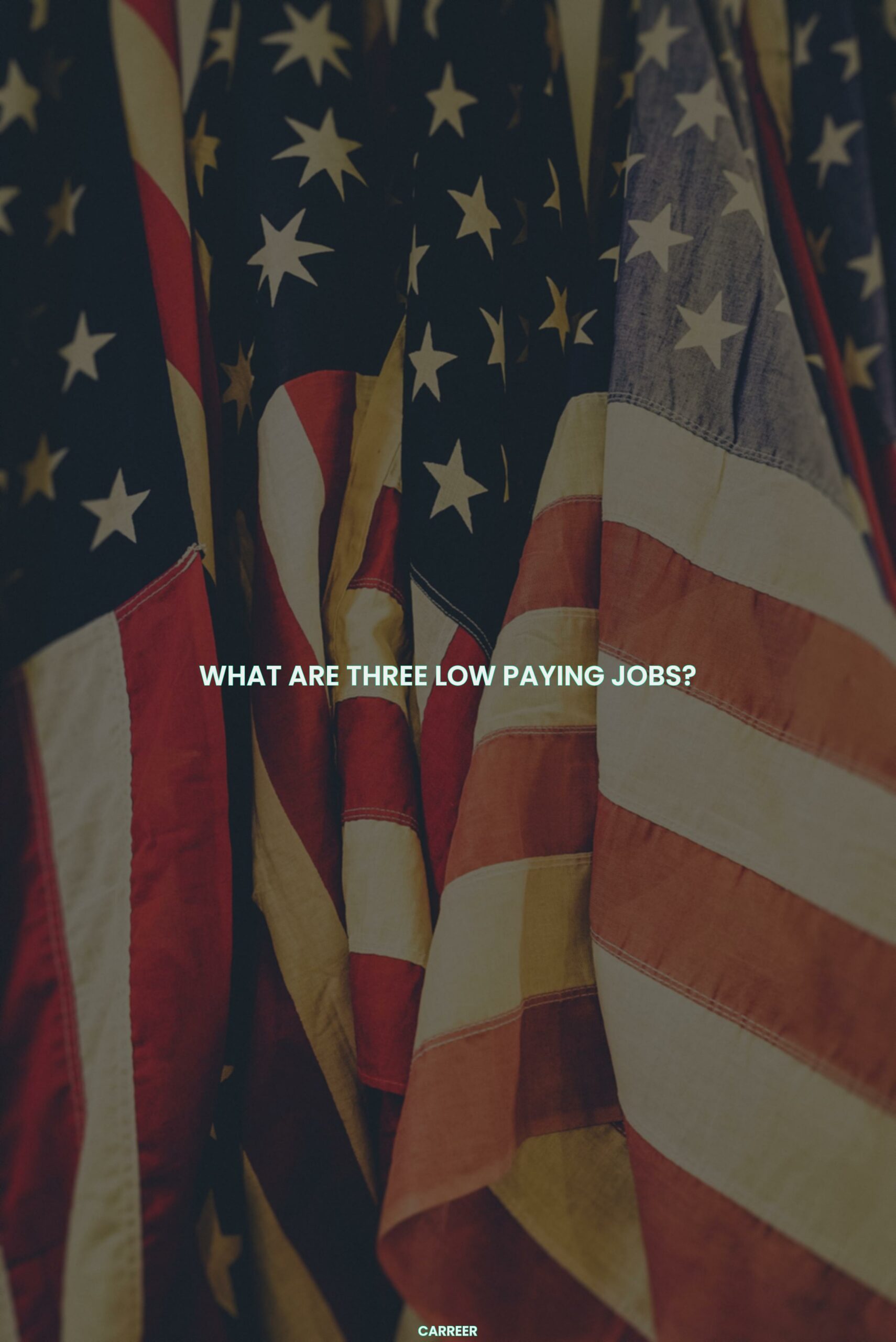 What are three low paying jobs?