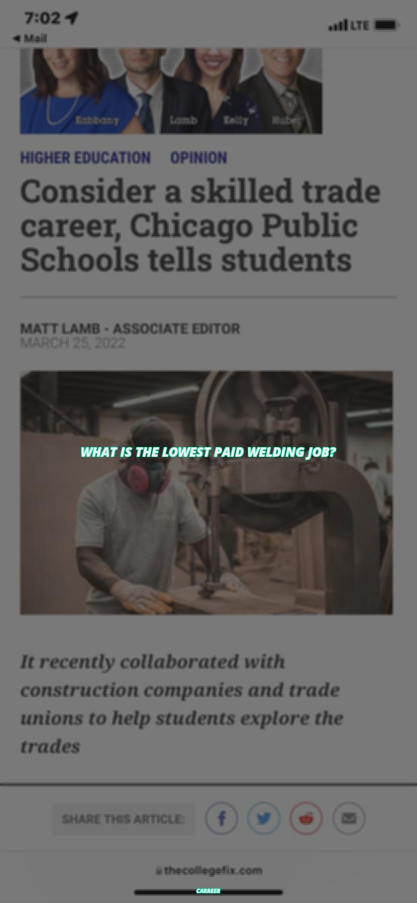 What is the lowest paid welding job?