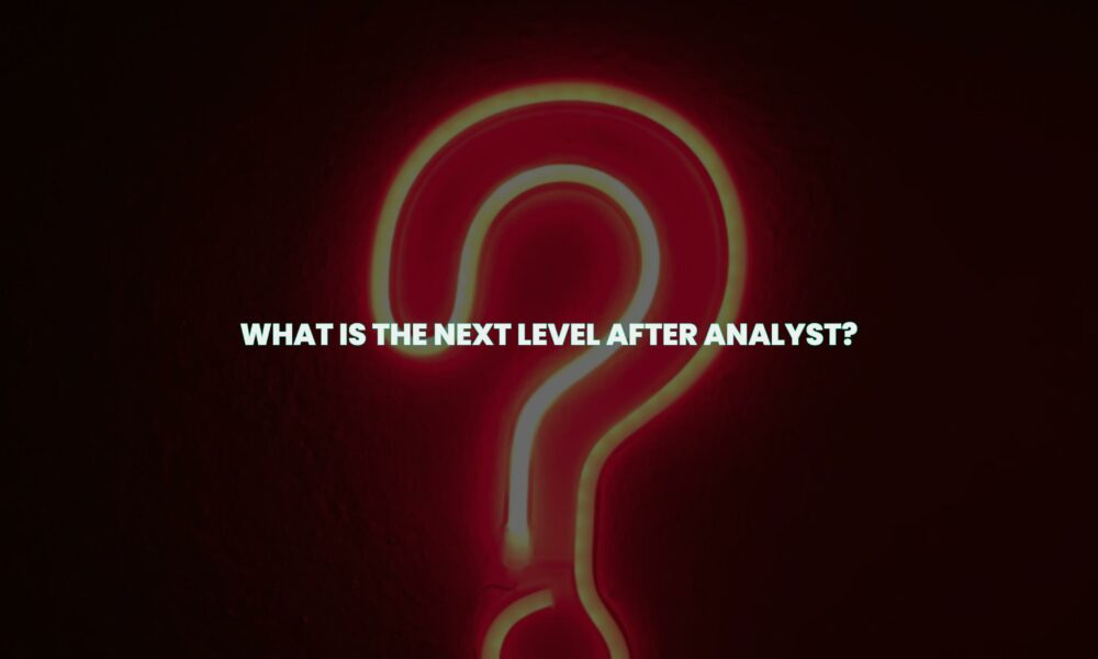 What is the next level after analyst?