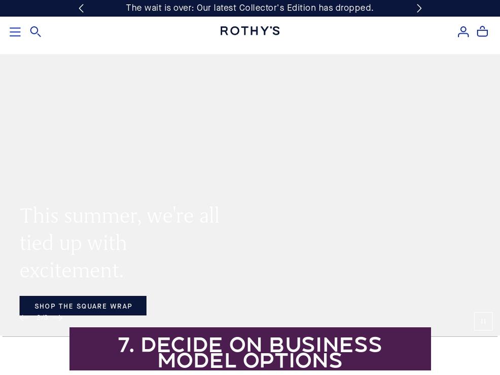 7. Decide on Business Model Options