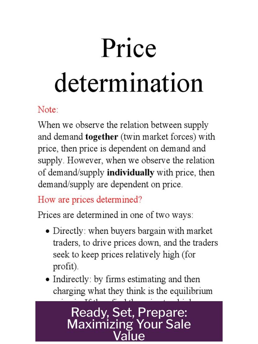 Ready, Set, Prepare: Maximizing Your Sale Value