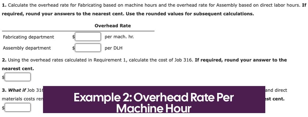 Example 2: Overhead Rate Per Machine Hour