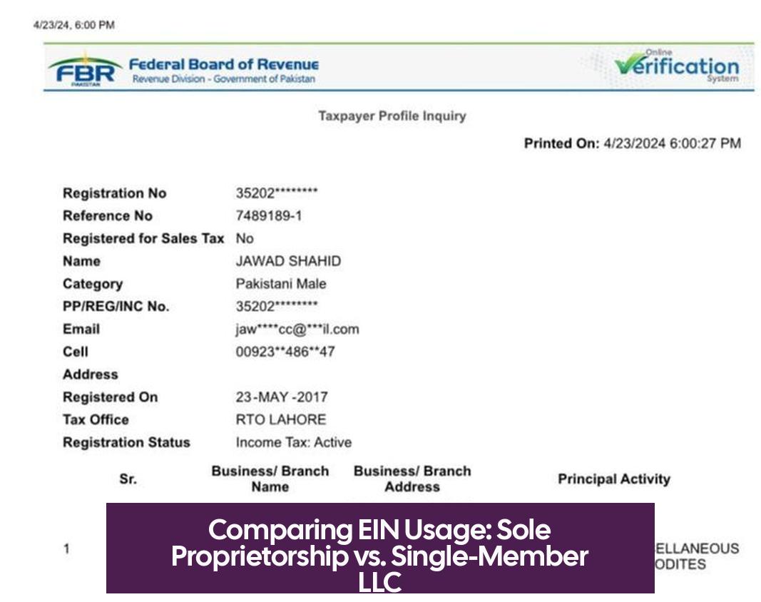 Comparing EIN Usage: Sole Proprietorship vs. Single-Member LLC