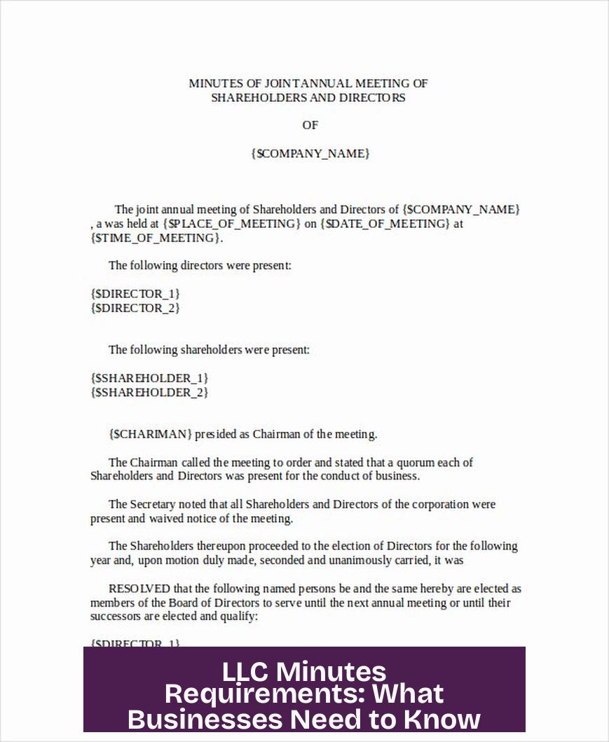 LLC Minutes Requirements: What Businesses Need to Know