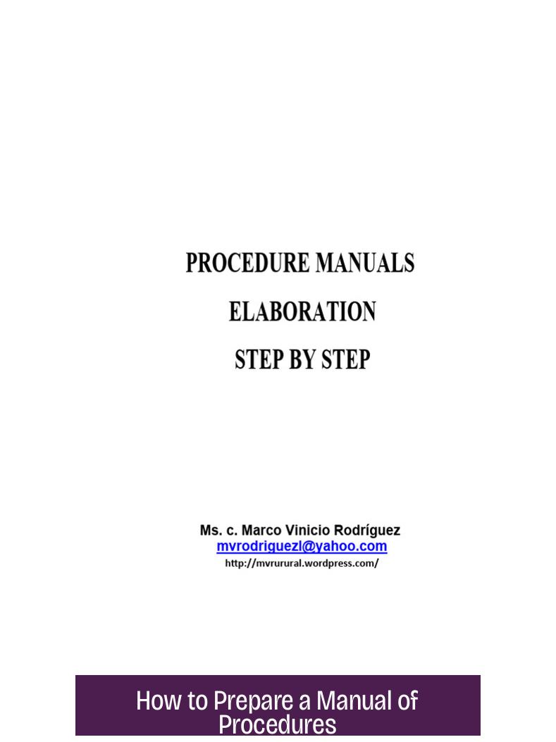 How to Prepare a Manual of Procedures