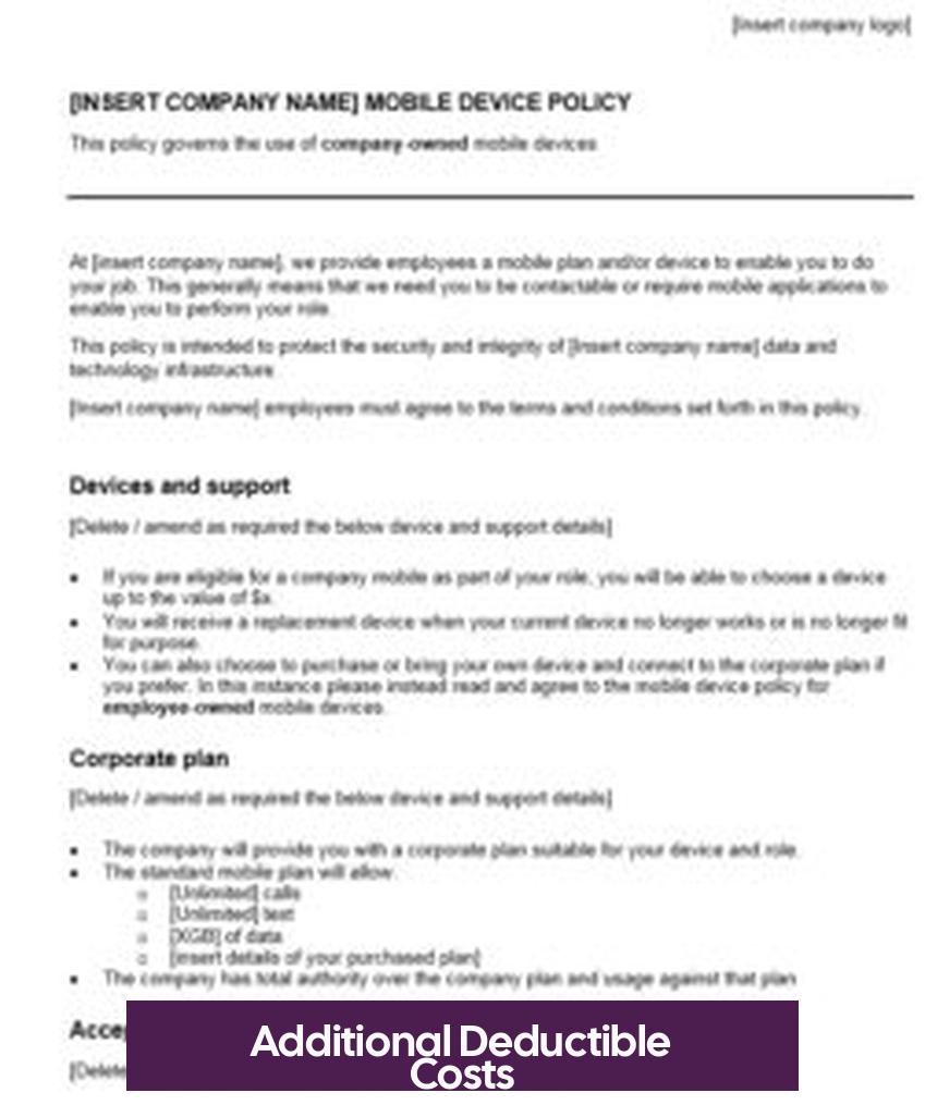 Additional Deductible Costs