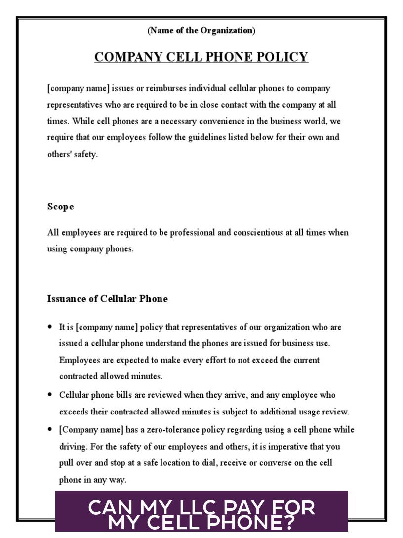 Can My LLC Pay for My Cell Phone?