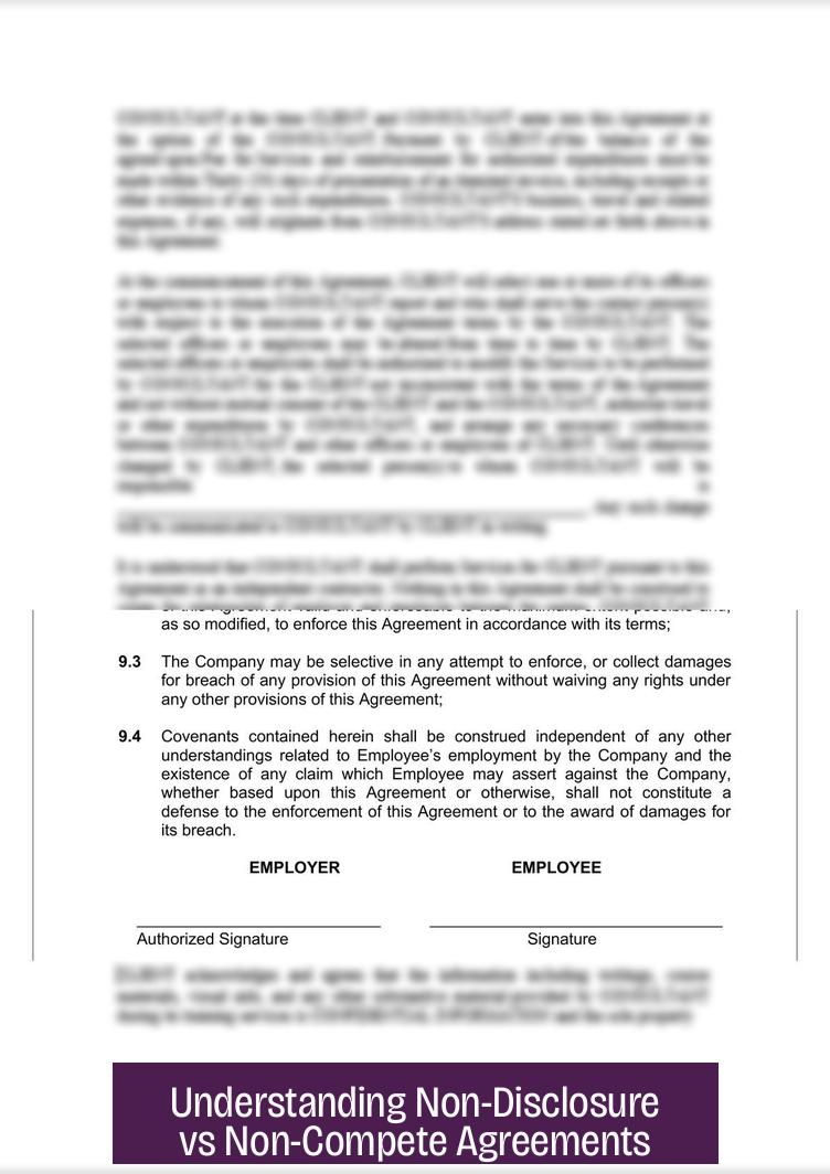 Understanding Non-Disclosure vs Non-Compete Agreements