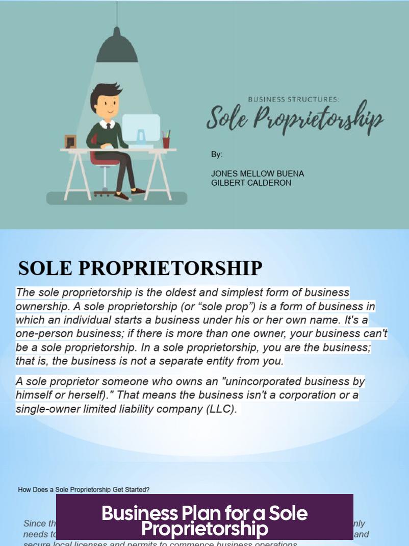 Business Plan for a Sole Proprietorship