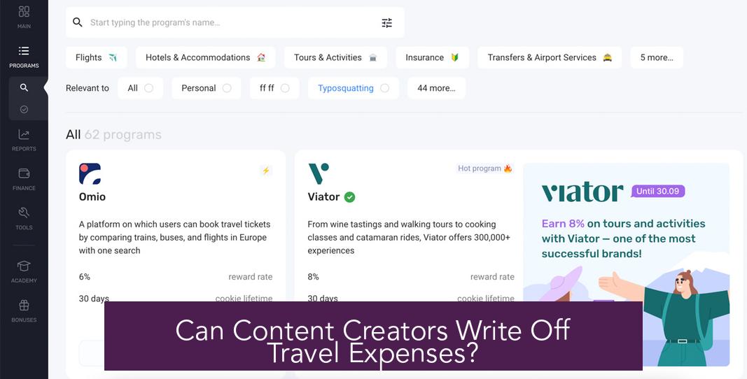 Can Content Creators Write Off Travel Expenses?