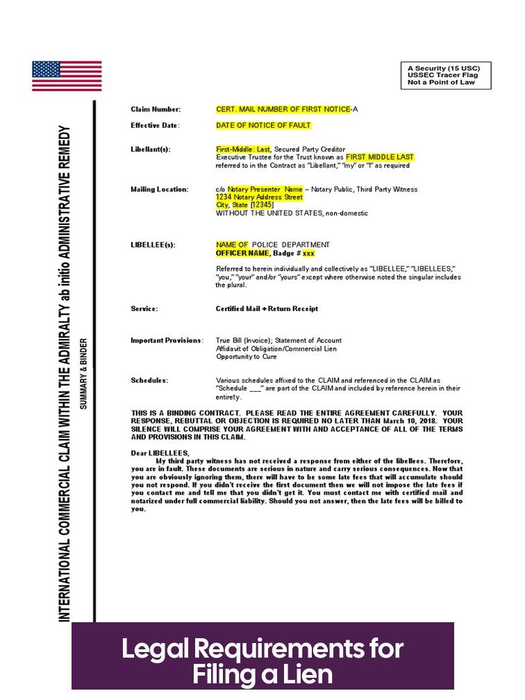 Legal Requirements for Filing a Lien