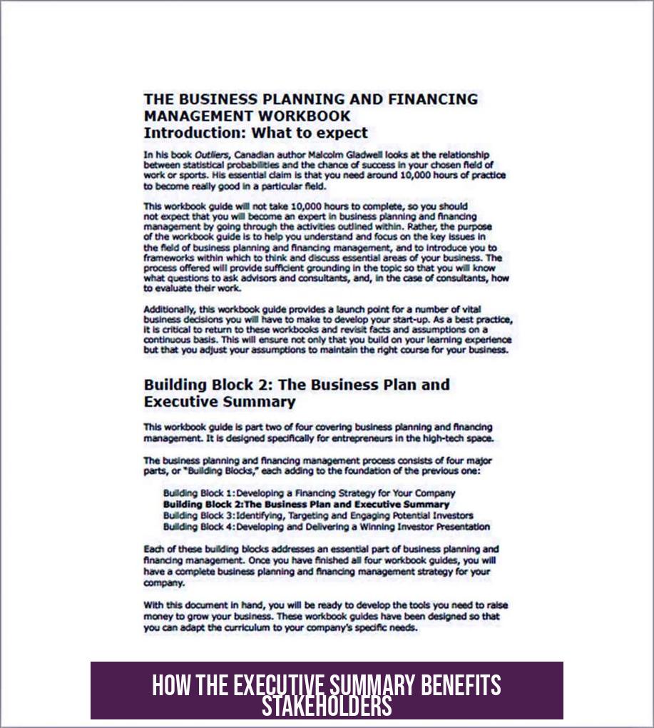 How the Executive Summary Benefits Stakeholders