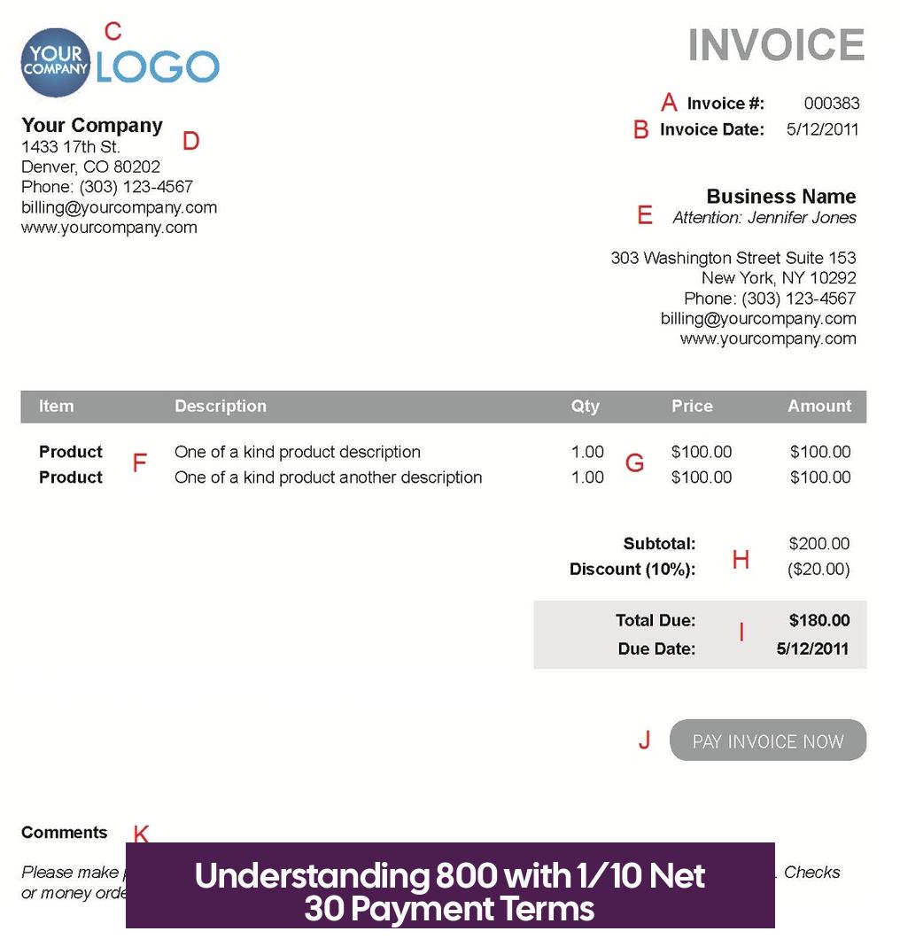 Understanding 800 with 1/10 Net 30 Payment Terms