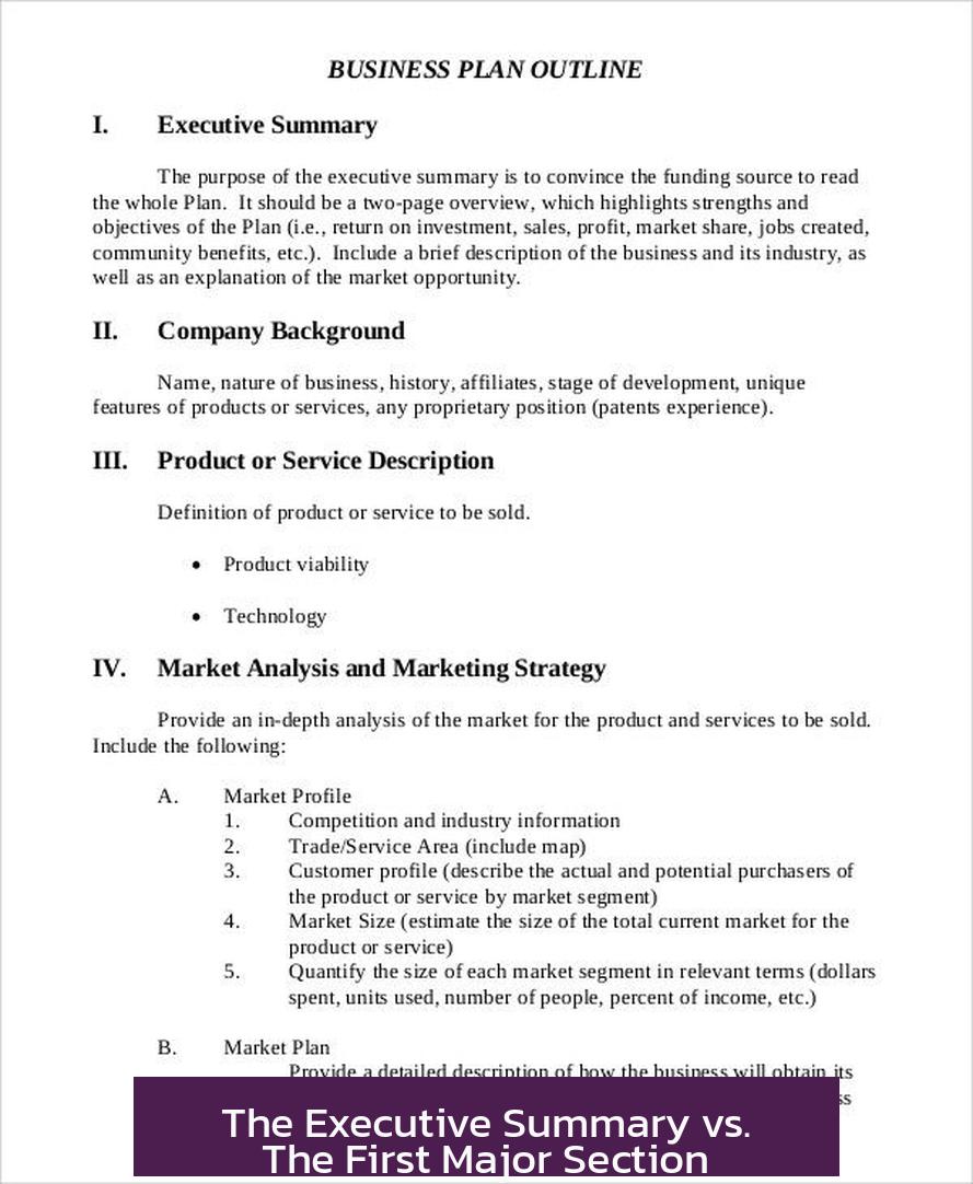 The Executive Summary vs. The First Major Section