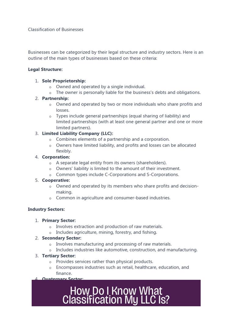 How Do I Know What Classification My LLC Is?