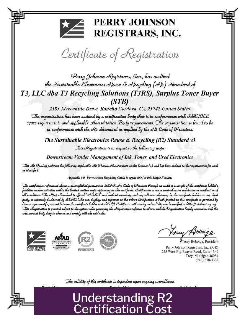 Understanding R2 Certification Cost