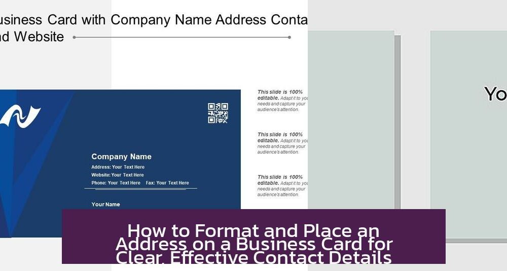 How to Format and Place an Address on a Business Card for Clear, Effective Contact Details