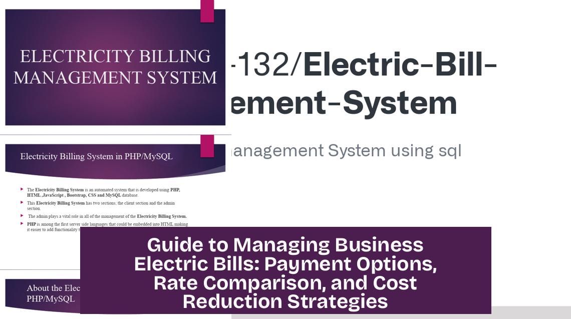 Guide to Managing Business Electric Bills: Payment Options, Rate Comparison, and Cost Reduction Strategies
