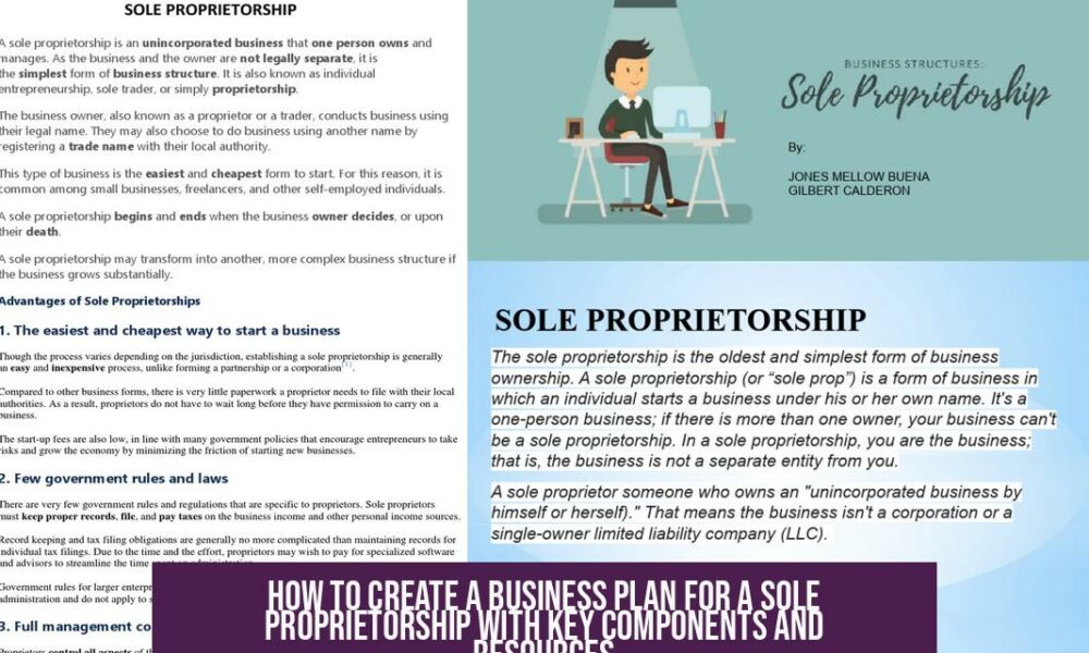 How to Create a Business Plan for a Sole Proprietorship with Key Components and Resources