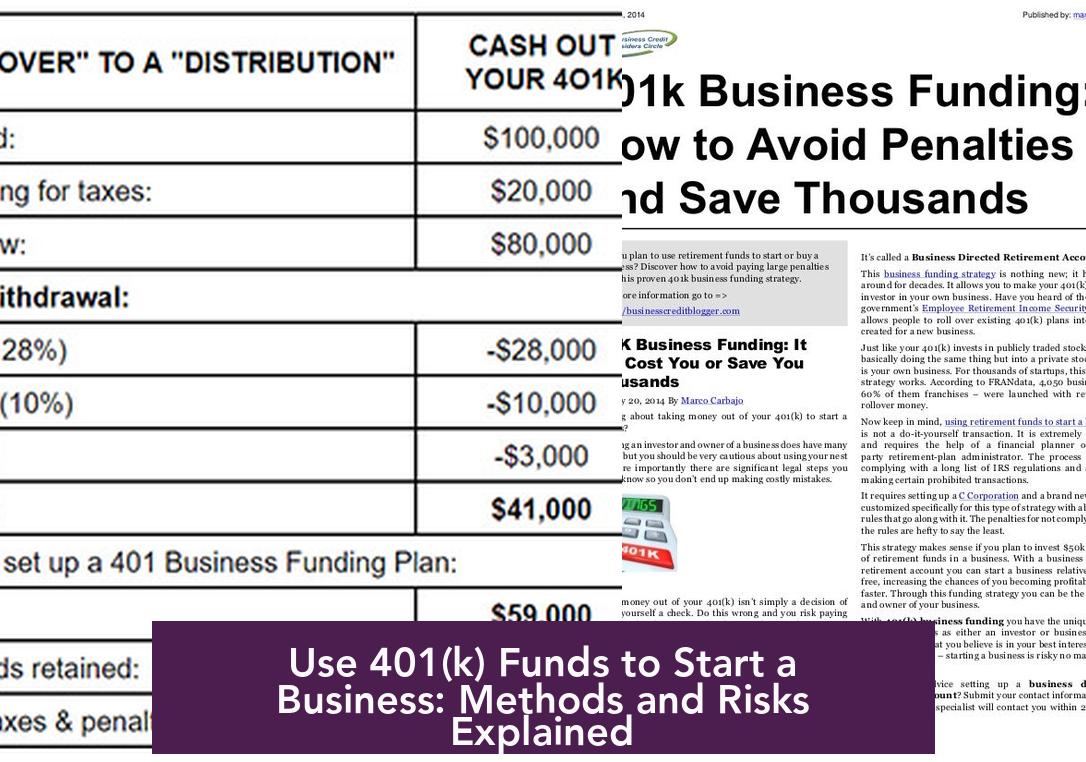 Use 401(k) Funds to Start a Business: Methods and Risks Explained