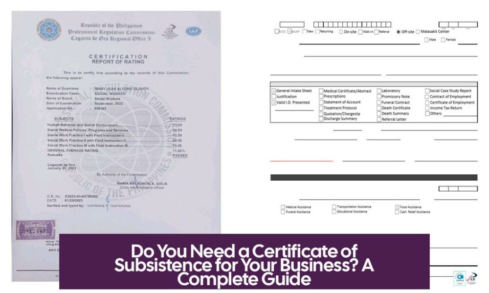 Do You Need a Certificate of Subsistence for Your Business? A Complete Guide