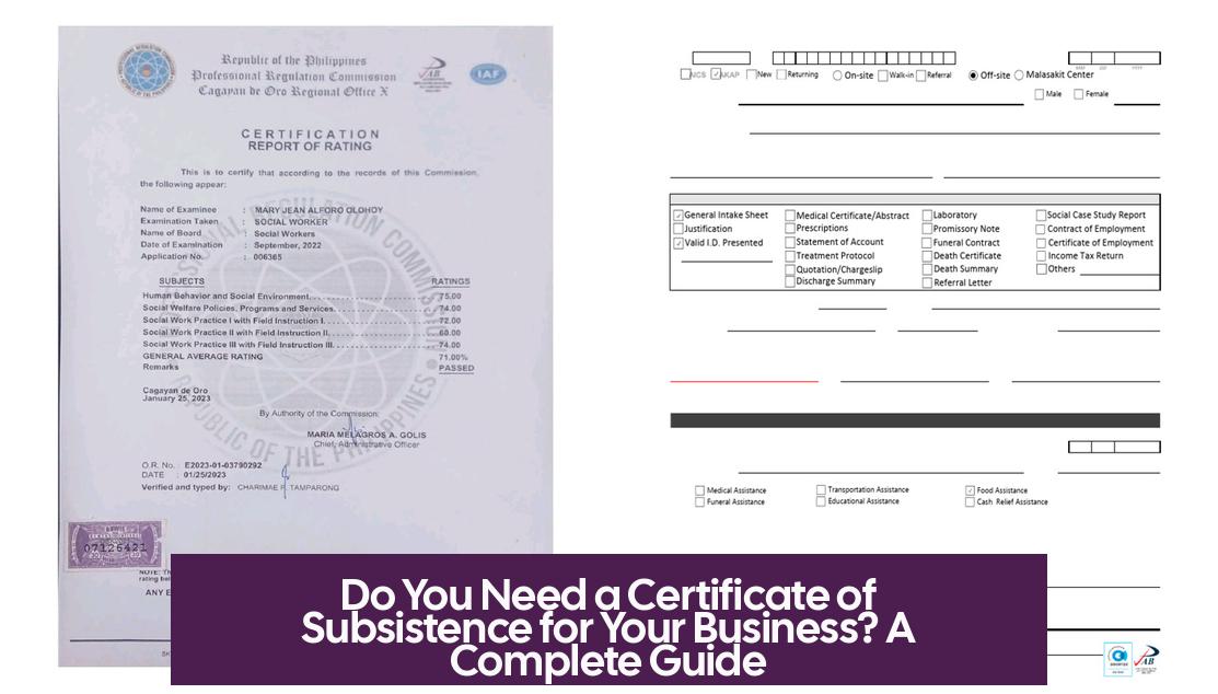 Do You Need a Certificate of Subsistence for Your Business? A Complete Guide