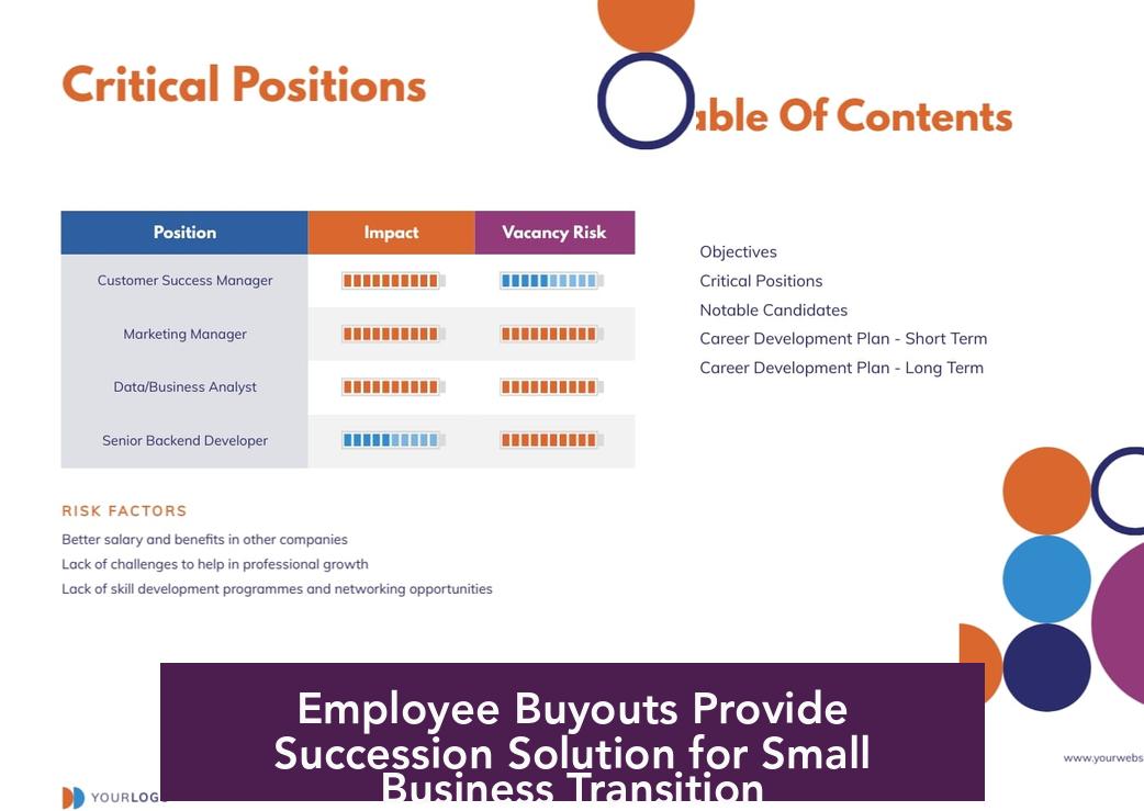 Employee Buyouts Provide Succession Solution for Small Business Transition