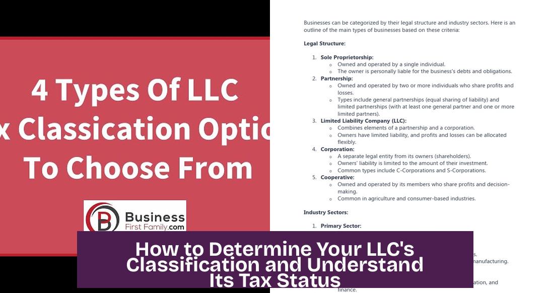 How to Determine Your LLC's Classification and Understand Its Tax Status