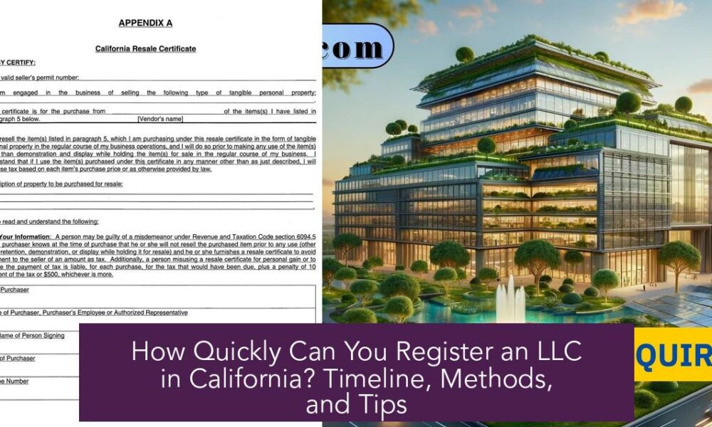 How Quickly Can You Register an LLC in California? Timeline, Methods, and Tips