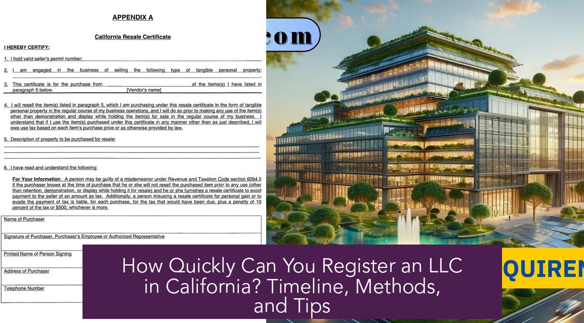 How Quickly Can You Register an LLC in California? Timeline, Methods, and Tips