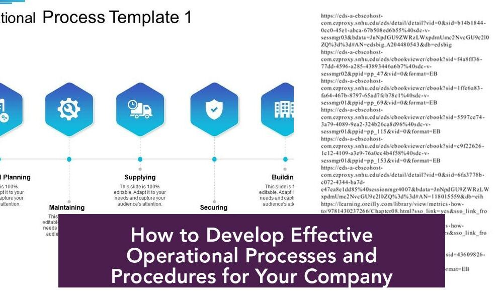 How to Develop Effective Operational Processes and Procedures for Your Company