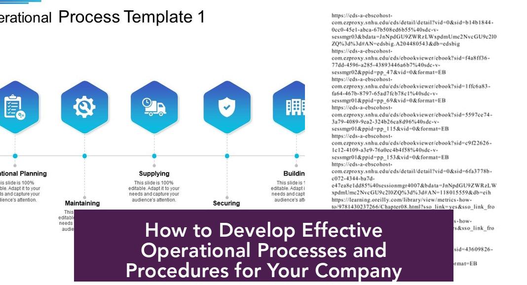 How to Develop Effective Operational Processes and Procedures for Your Company