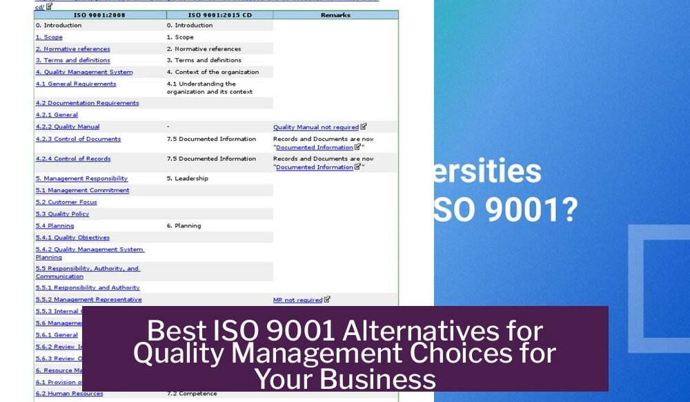 Best ISO 9001 Alternatives for Quality Management Choices for Your Business