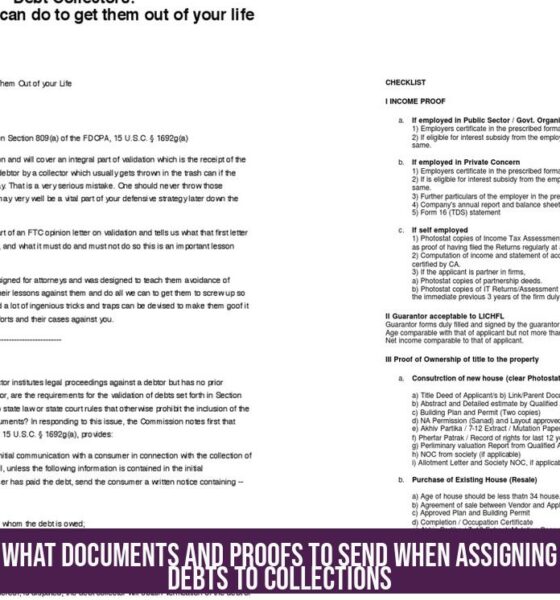 What Documents and Proofs to Send When Assigning Debts to Collections