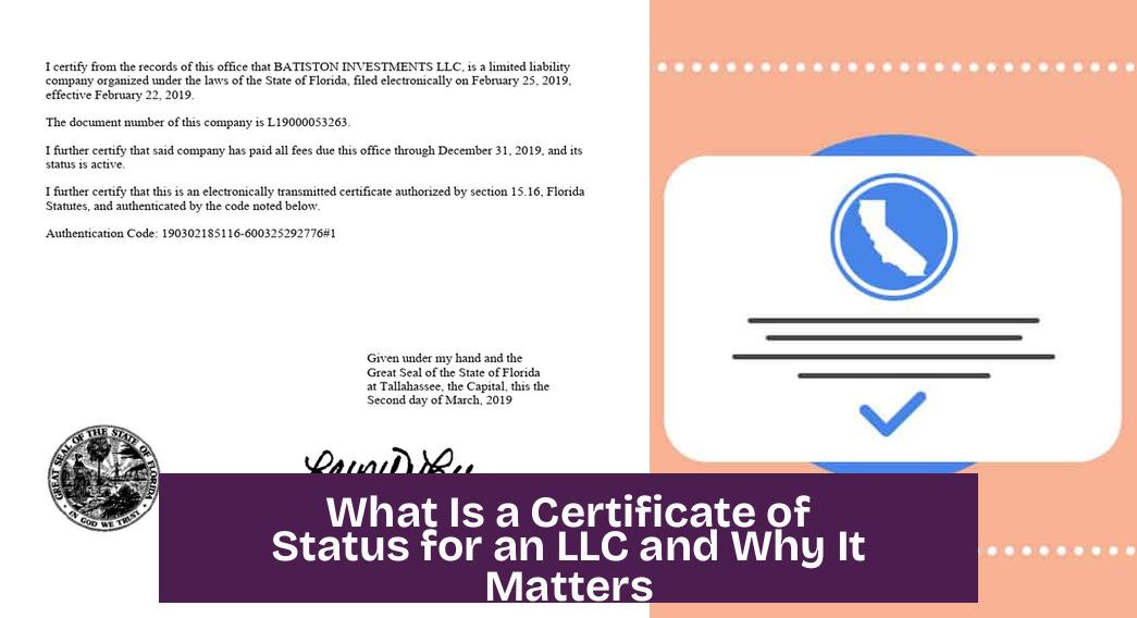 What Is a Certificate of Status for an LLC and Why It Matters