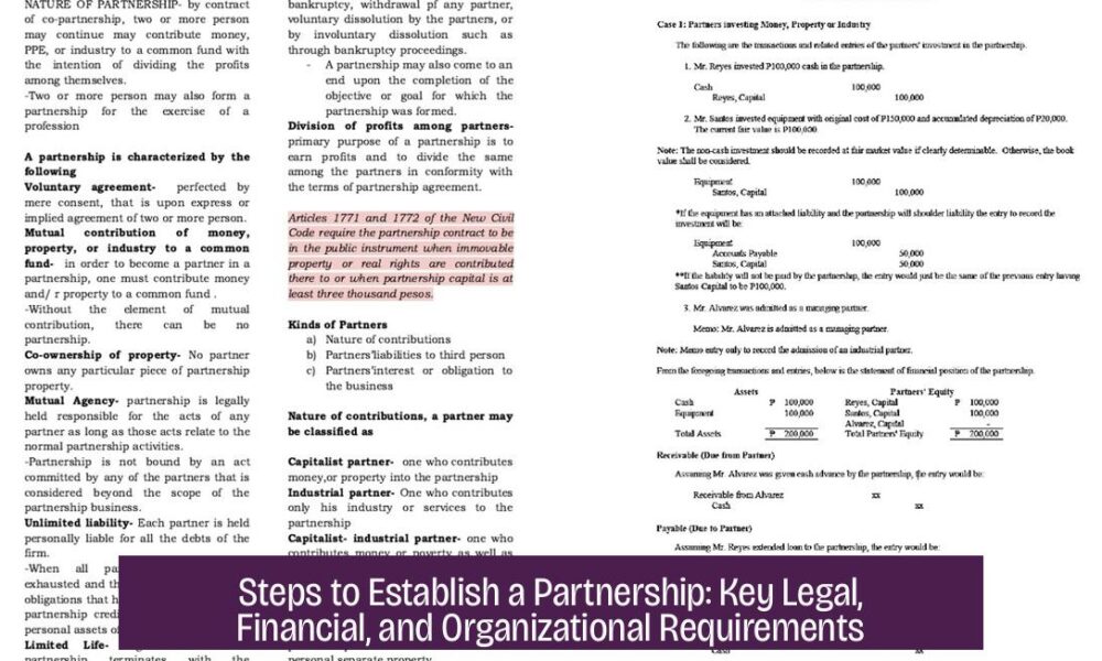 Steps to Establish a Partnership: Key Legal, Financial, and Organizational Requirements