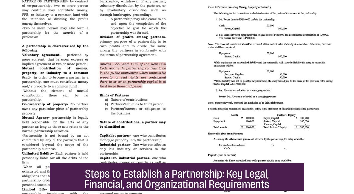 Steps to Establish a Partnership: Key Legal, Financial, and Organizational Requirements